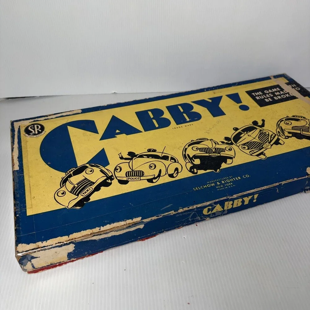 Vintage CABBY Selchow & Righter Board Game Metal Pieces 1938 (Incomplete)